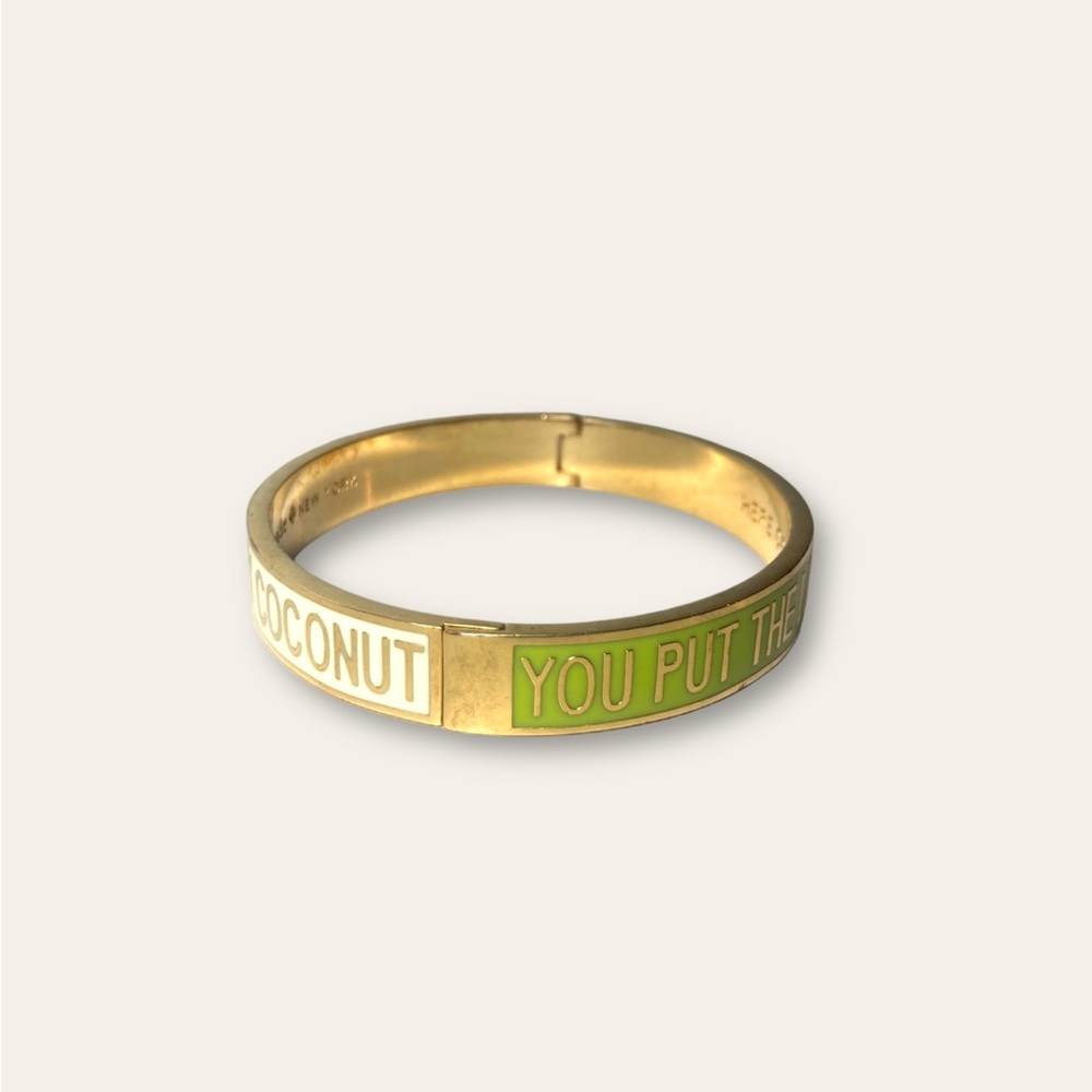 Kate Spade “ Here Comes The Sun ~  Lime In My Coconut ~ Hinge Cuff  Bracelet